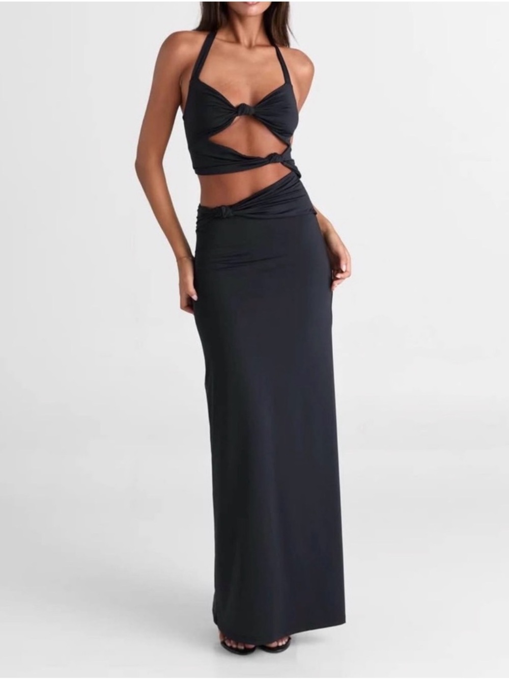 Sasha Therese Oralia Maxi Dress in Black Size XS NWT